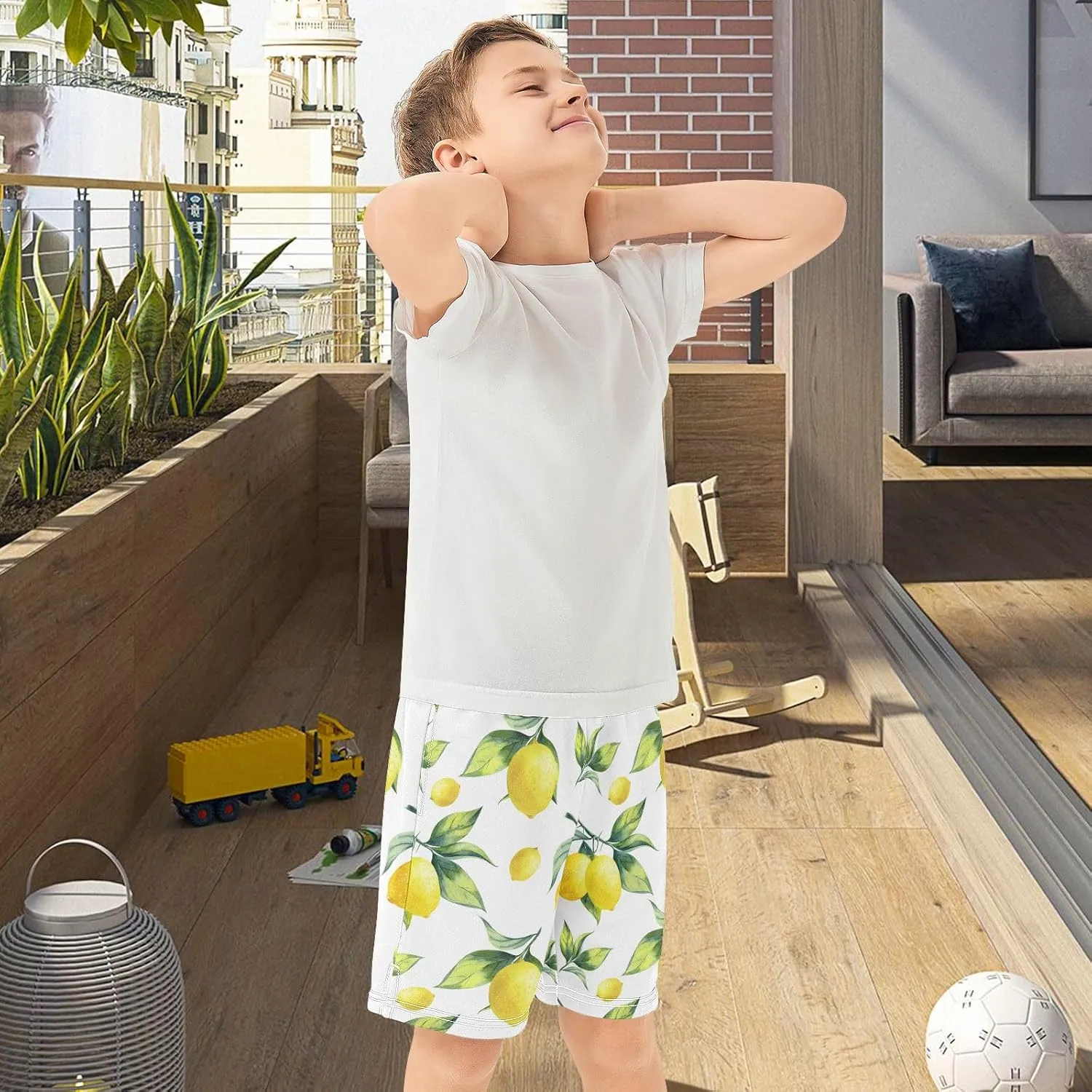 Boys Athletic Shorts Size 7-15 Boys' Casual Shorts with Pockets Elastic Waist Summer Kids Bottom for Sports Homewear