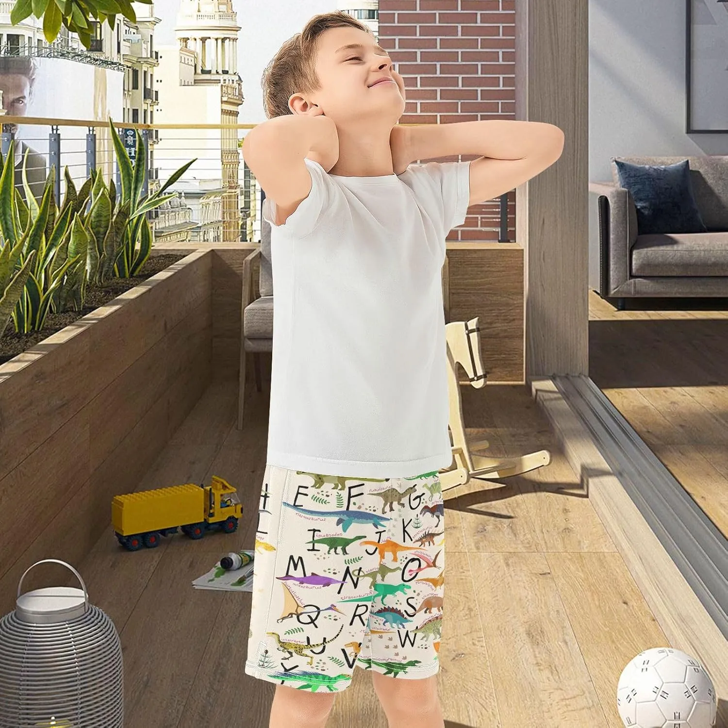 Boys Athletic Shorts Size 7-15 Boys' Casual Shorts with Pockets Elastic Waist Summer Kids Bottom for Sports Homewear