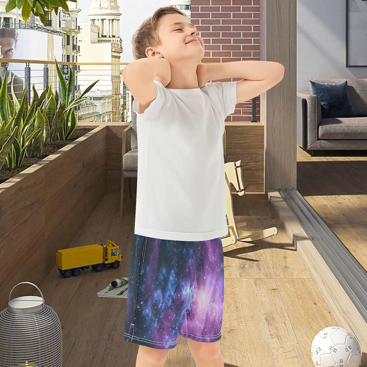 Boys Athletic Shorts Size 7-15 Boys' Casual Shorts with Pockets Elastic Waist Summer Kids Bottom for Sports Homewear