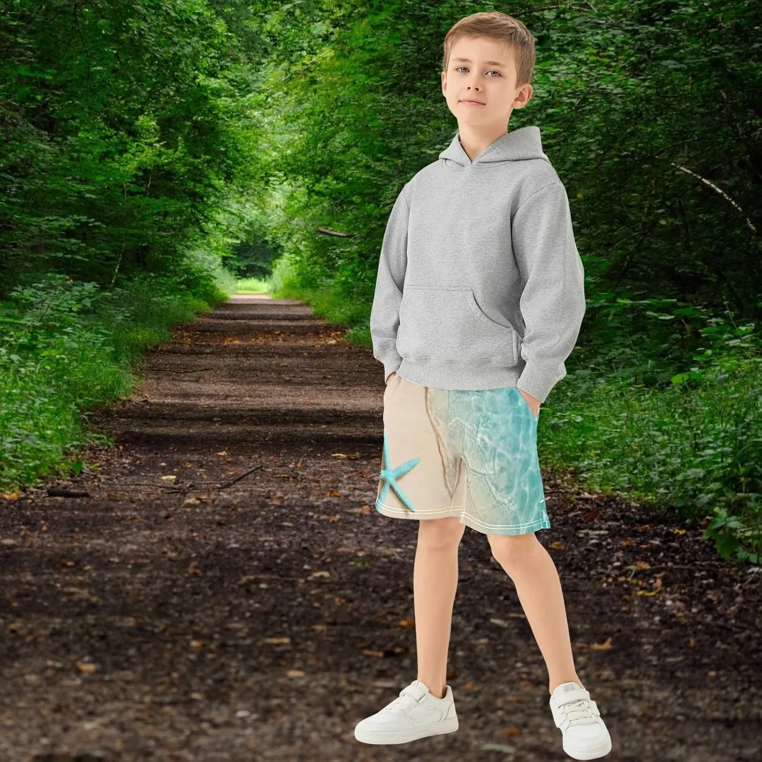 Boys Athletic Shorts Size 7-15 Boys' Casual Shorts with Pockets Elastic Waist Summer Kids Bottom for Sports Homewear