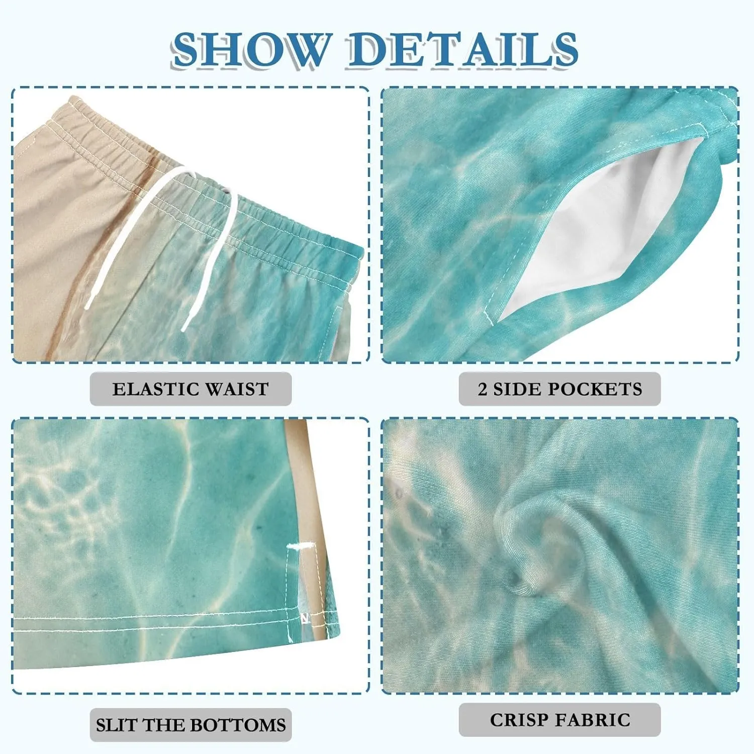 Boys Athletic Shorts Size 7-15 Boys' Casual Shorts with Pockets Elastic Waist Summer Kids Bottom for Sports Homewear