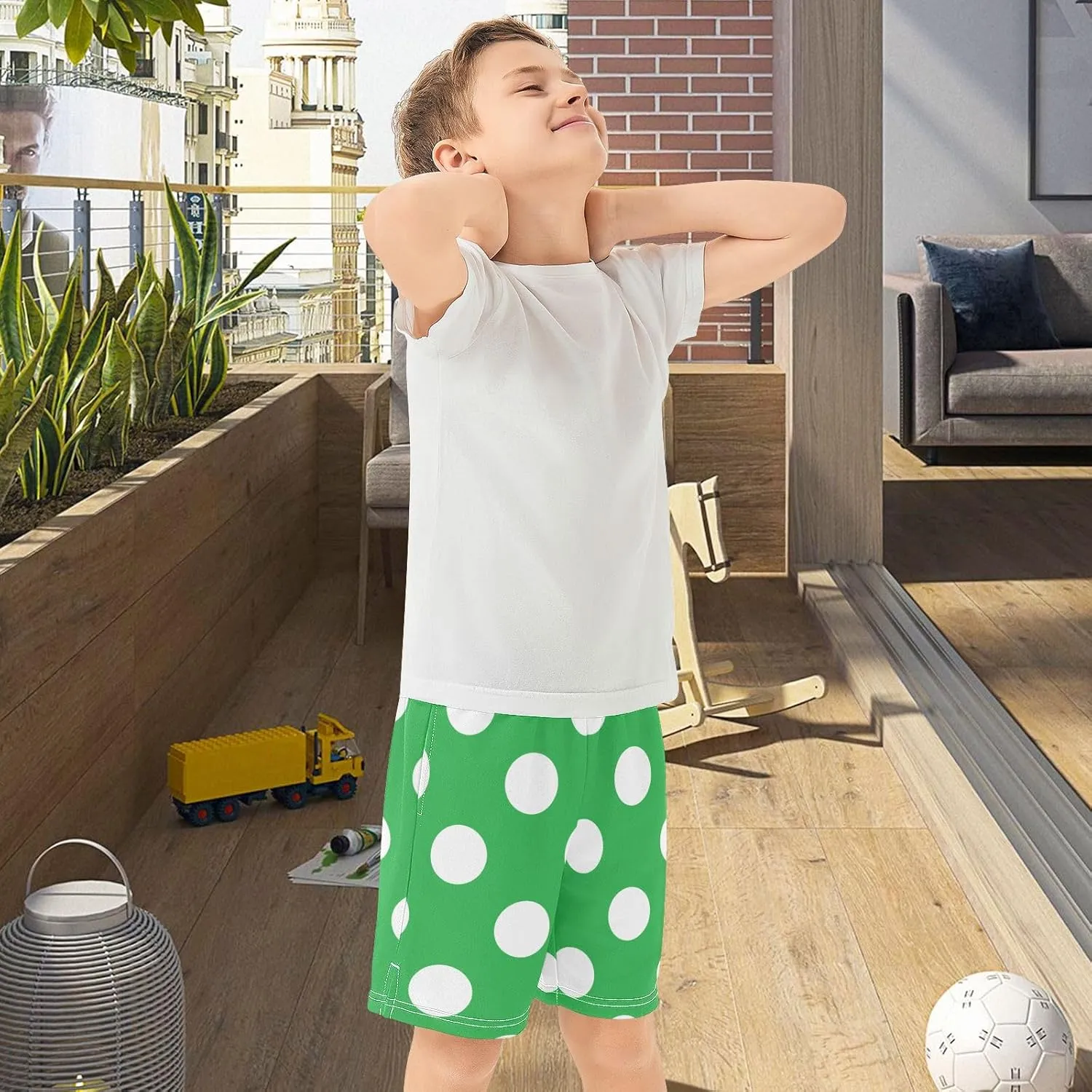 Boys Athletic Shorts Size 7-15 Boys' Casual Shorts with Pockets Elastic Waist Summer Kids Bottom for Sports Homewear