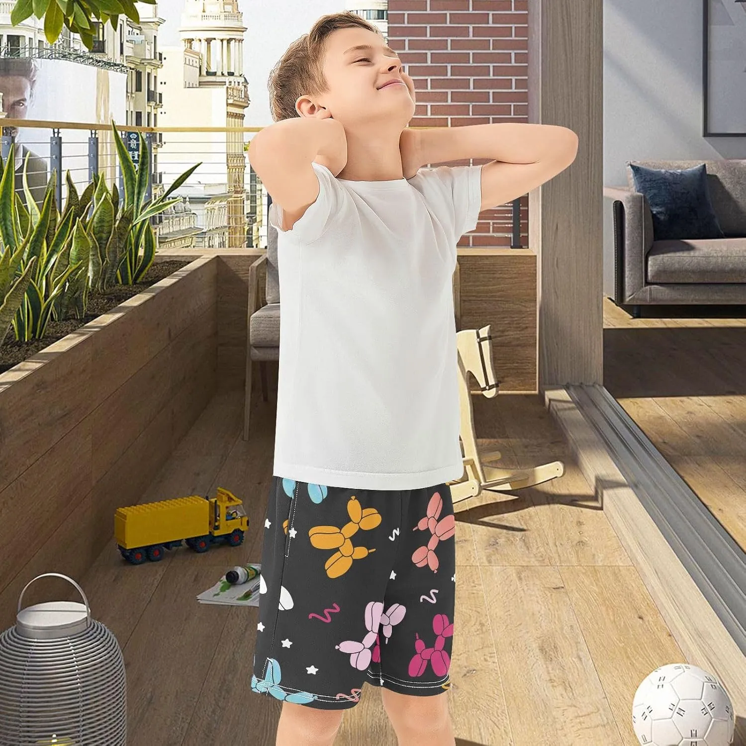 Boys Athletic Shorts Size 7-15 Boys' Casual Shorts with Pockets Elastic Waist Summer Kids Bottom for Sports Homewear