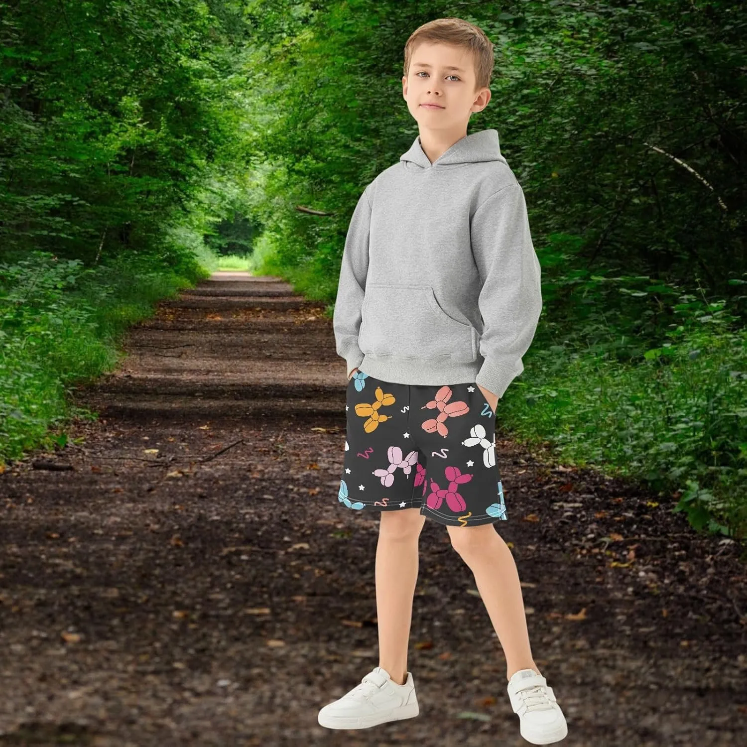 Boys Athletic Shorts Size 7-15 Boys' Casual Shorts with Pockets Elastic Waist Summer Kids Bottom for Sports Homewear