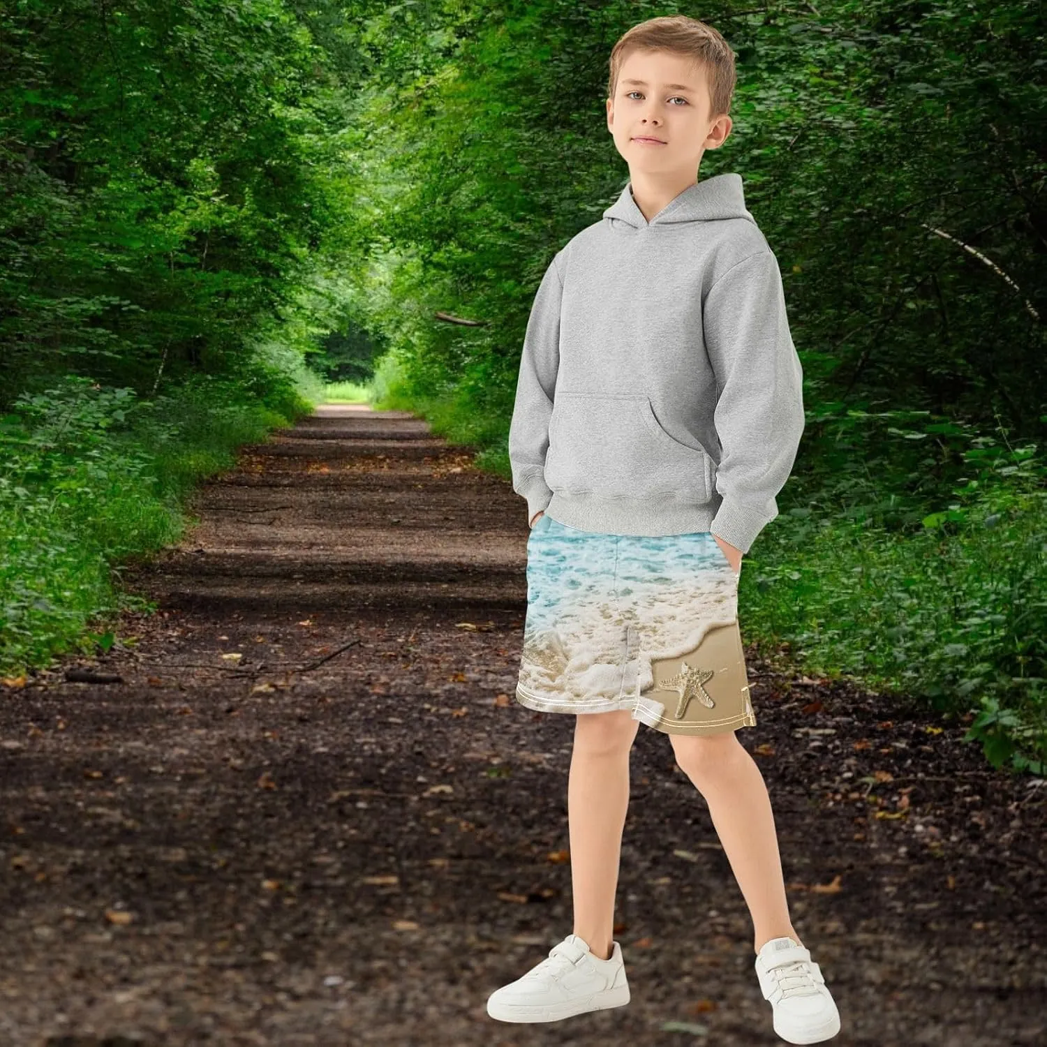 Boys Athletic Shorts Size 7-15 Boys' Casual Shorts with Pockets Elastic Waist Summer Kids Bottom for Sports Homewear