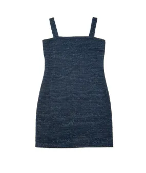 By Debra Girls Navy Boucle Straight Strap Dress
