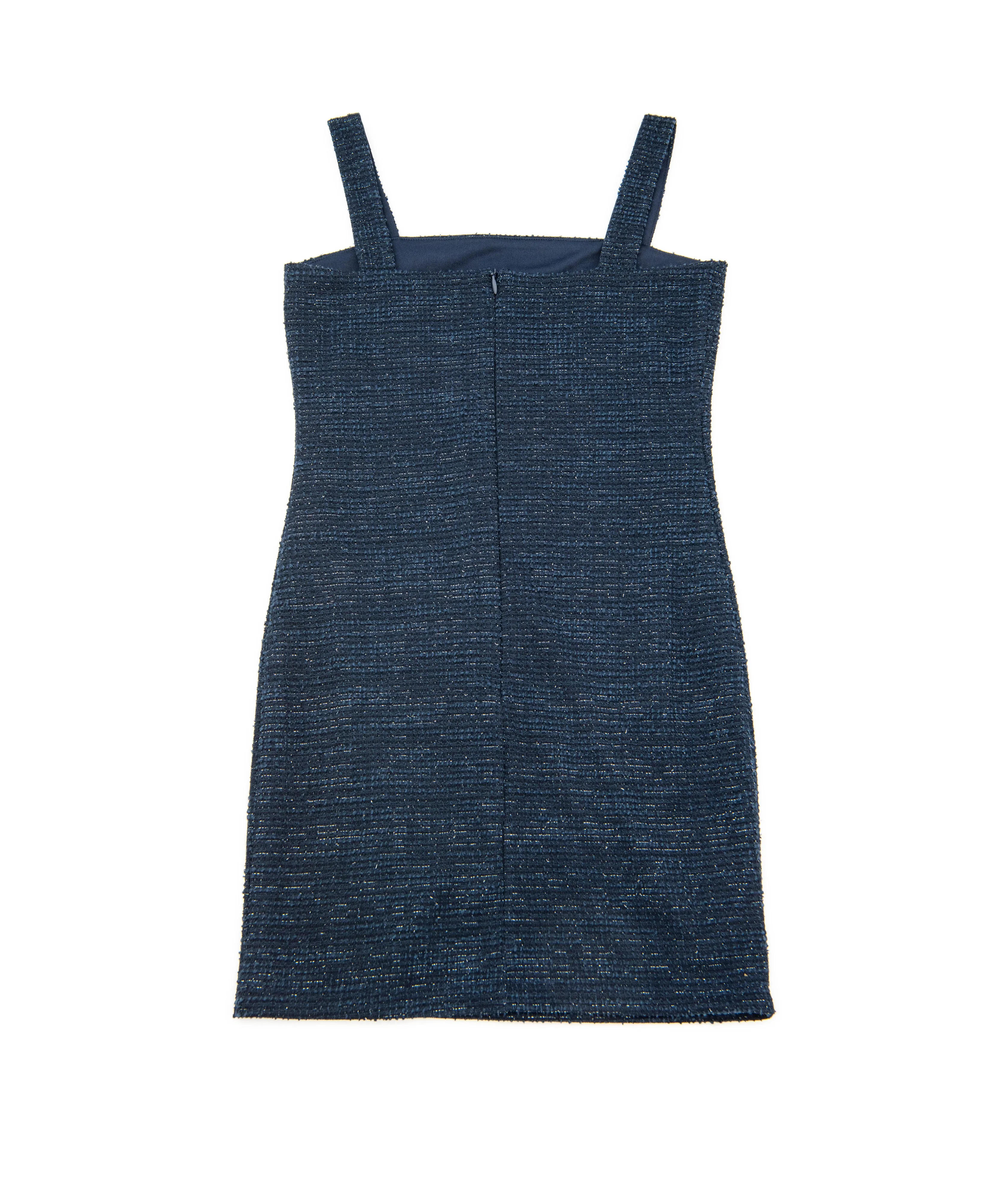By Debra Girls Navy Boucle Straight Strap Dress
