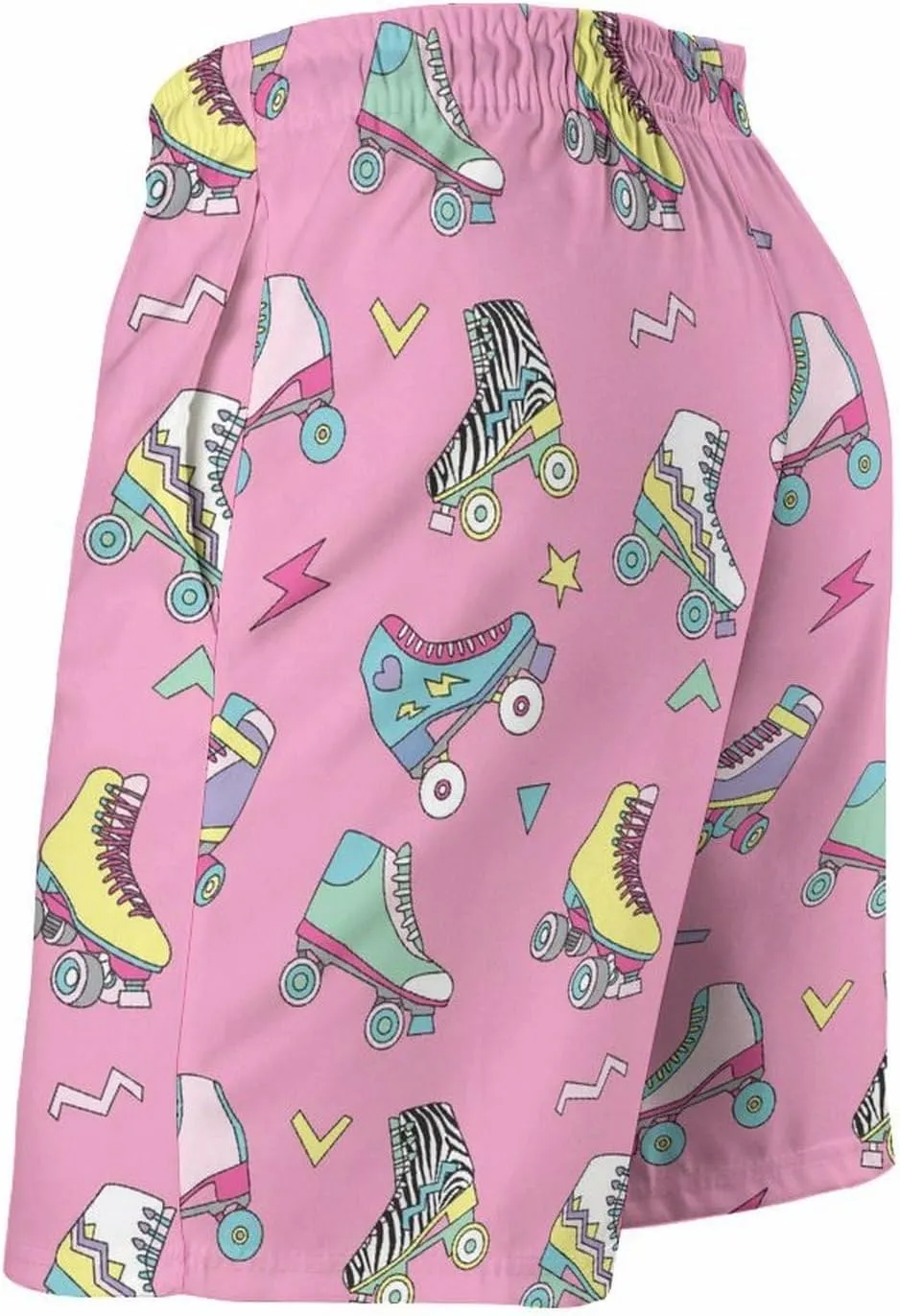 Cute Retro Roller Skates Men's Swim Trunks Quick Dry Bathing Suit Swimming Shorts Beach Swimwear