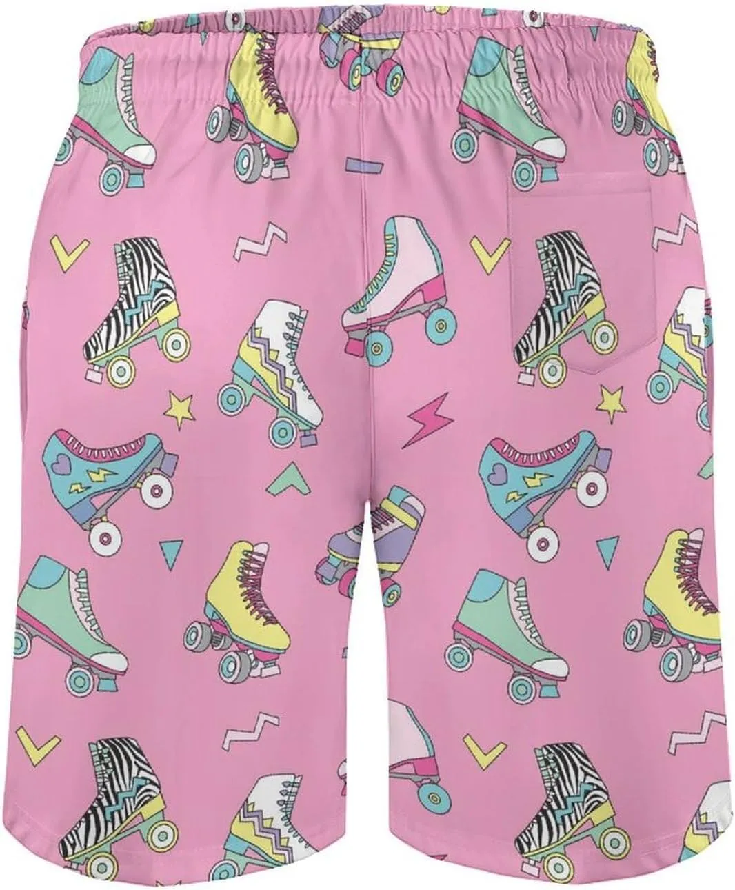 Cute Retro Roller Skates Men's Swim Trunks Quick Dry Bathing Suit Swimming Shorts Beach Swimwear