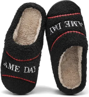INMINPIN Women Men Ball Sports Slippers Soft Curly Plush House Shoes Cozy Bedroom Slippers Indoor Outdoor with Non Slip Sole for Sports Fan