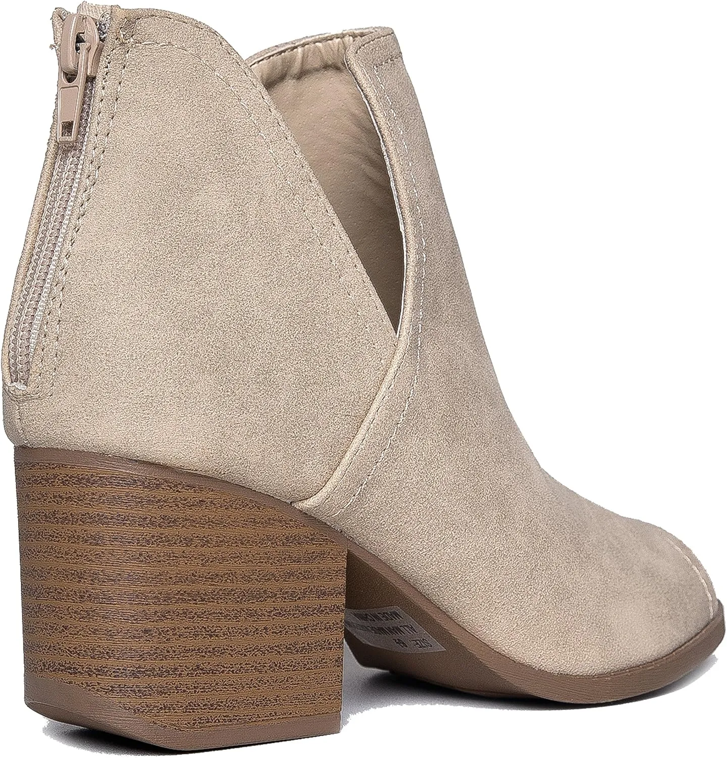 J. Adams Tabs Booties for Women - Cut Out Peep Toe Mid Block Heel Ankle Boots