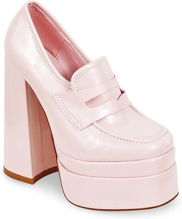 Liliana Polyurethane Double Platform Loafer Heel, ARI-12