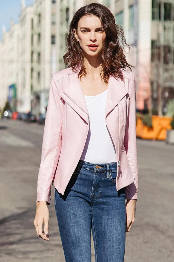 Liquid Leather Signature Jacket - Pink