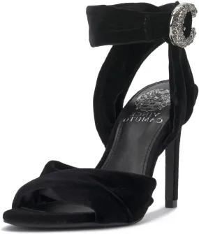 Vince Camuto Women's Anyria High Heel Sandal Heeled, Black Velvet, 9